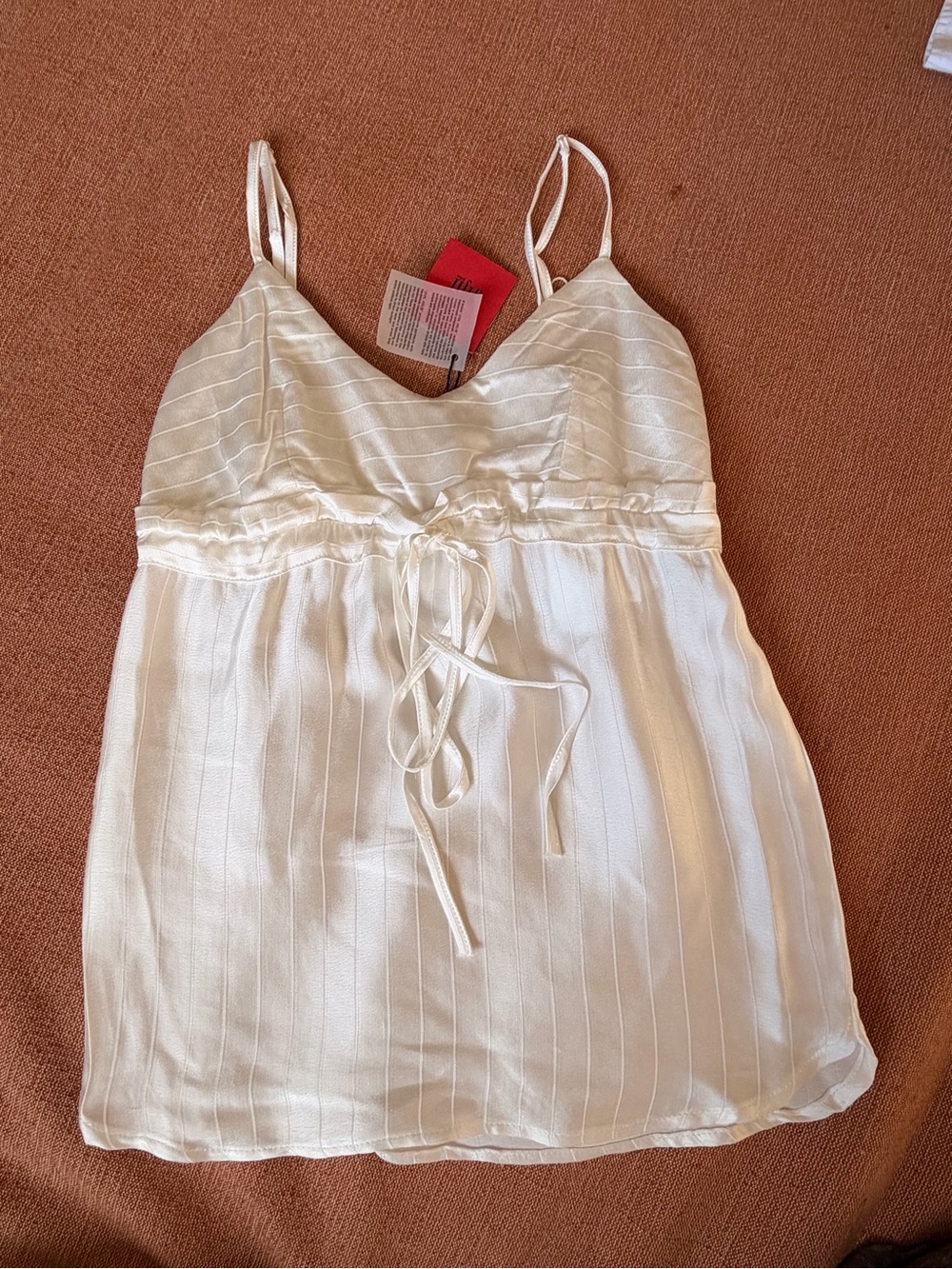 Kid’s Satin Drawstring Cami - White